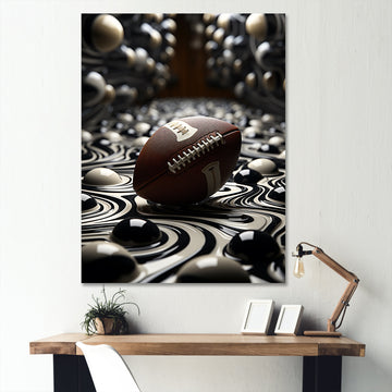 Football Spiraling Spirals - Football Canvas Wall Art